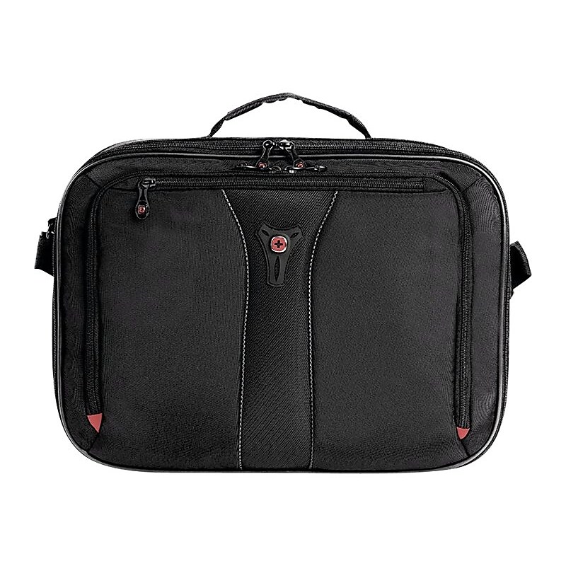 SWISSGEAR Jasper 16" Polyester Laptop Bag, TSA Checkpoint Friendly, Black (2791202581) image 1