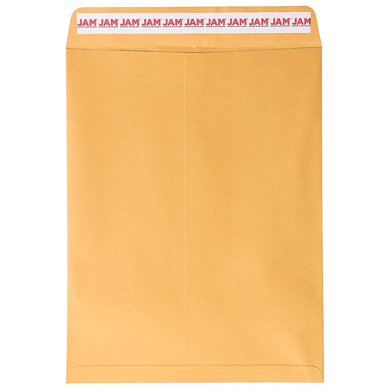 JAM Paper Peel & Seal Kraft Open End #13 Catalog Envelope, 10" x 13", Brown, 500/Pack (13034233C) image 1