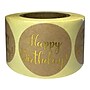 Great Papers! Happy Birthday Stickers, Gold/Kraft, 250/Roll (2020155)~#|#~sp124526189_sc7