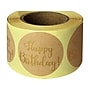 Great Papers! Happy Birthday Stickers, Gold/Kraft, 250/Roll (2020155)~#|#~sp124526190_sc7