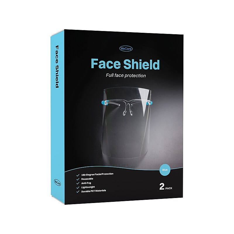 WeCare Reusable Fully Assembled Face Shield, Fog Resistant, Clear Visor (WMN100012) image 1