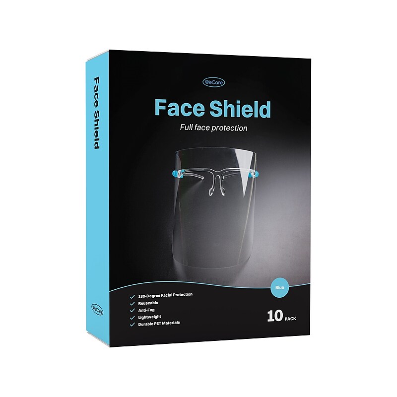 WeCare Reusable Fully Assembled Face Shield, Fog Resistant, Clear Visor (WMN100015) image 1