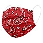 WeCare 3-ply Disposable Face Masks, Individually Wrapped, Adult, Red Bandana/Black Bandana, 50/Box (WMN100069)~#|#~sp124526486_sc7