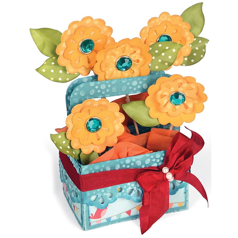 Sizzix Bigz XL Die 6"X13.75" By Lori Whitlock-A2 Flower Basket Card In A Box image 1