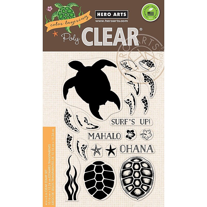 Hero Arts polyCLEAR Color Layering Sea Turtle Stamps, 4" x 6", Clear (HA-CM165) image 1