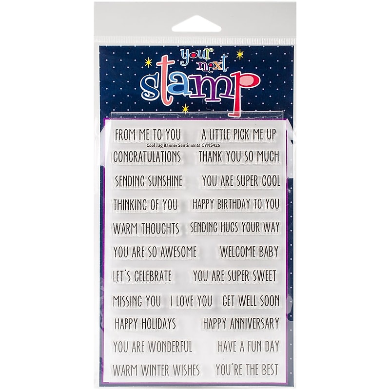 Your Next Stamp Clear Stamps 4"X6"-Cool Tag Banner Sentiments image 1