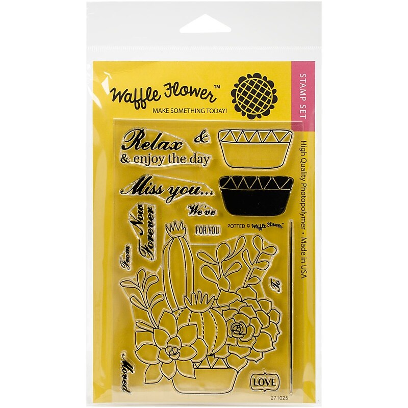 Waffle Flower Crafts Clear Stamps 4"X6"-Potted image 1