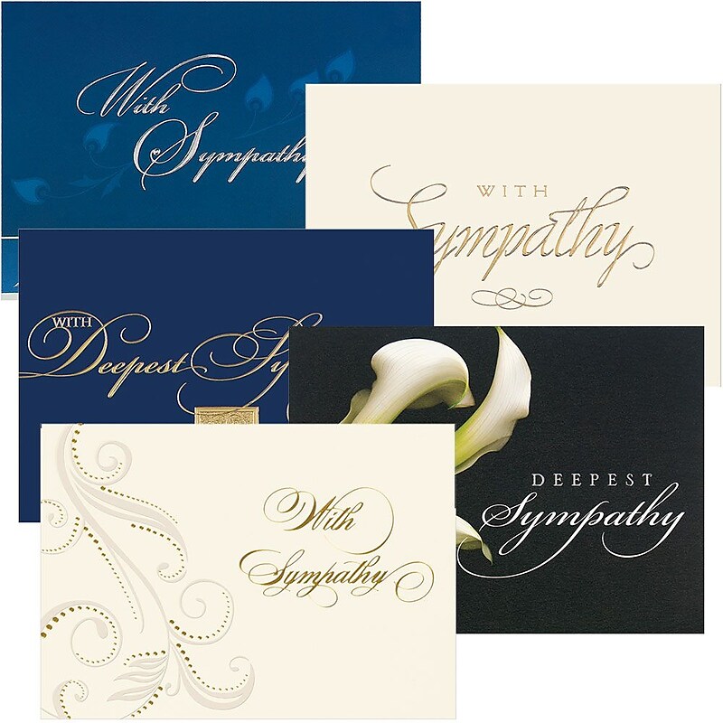 JAM Paper Sympathy Greeting Cards Set, Assorted Sympathy Cards, 25/Pack (526AOA002WB) image 1