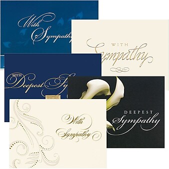 JAM Paper Sympathy Greeting Cards Set, Assorted Sympathy Cards, 25/Pack (526AOA002WB)