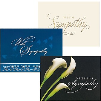 JAM Paper Sympathy Greeting Cards Set, Assorted Sympathy Cards, 25/Pack (526AOA002WB)