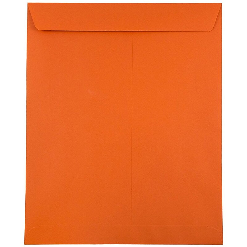 JAM Paper 10 x 13 Open End Catalog Colored Envelopes, Orange Recycled, 50/Pack (87766i) image 1