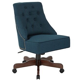 Inspired by Bassett Rebecca Office Chair with Dark Espresso Finish Base and Klein Azure Fabric (BP-REBEX-K14)