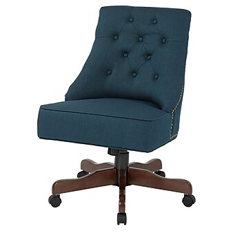 Inspired by Bassett Rebecca Office Chair with Dark Espresso Finish Base and Klein Azure Fabric (BP-REBEX-K14)