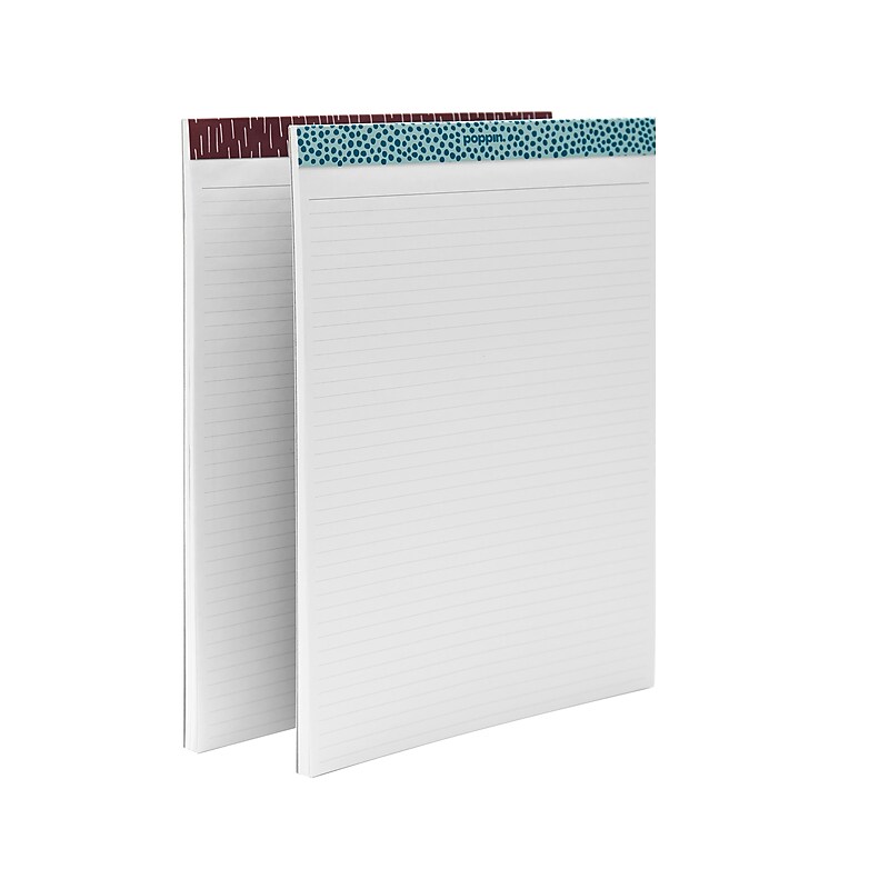 Poppin Notepads, 9" x 12.5", Ruled, Teal/Wine, 50 Sheets/Pad, 2 Pads/Pack (108240) image 1