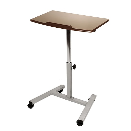 Tilting Mobile Laptop Desk Cart, Walnut Staples