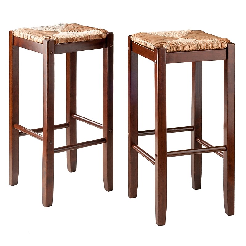 Winsome Kaden Solid Wood Bar Stool, Walnut, 2/Set (94280) image 1