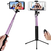 Bluetooth Remote Control Selfie Stick and Mini Base Stand with Back Mirror (SLFLEA134)