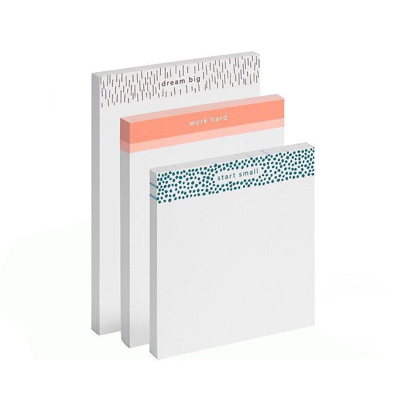 Poppin Notepads, Ruled, Assorted Colors, 80 Sheets/Pad, 3 Pads/Pack (108242) image 1