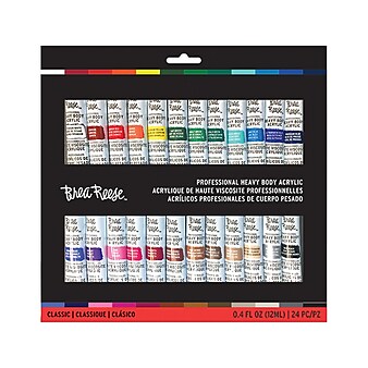 Brea Reese Non Washable Acrylic Paint, Assorted Colors, 0.4 Fl. Oz., 24/Pack (34508)