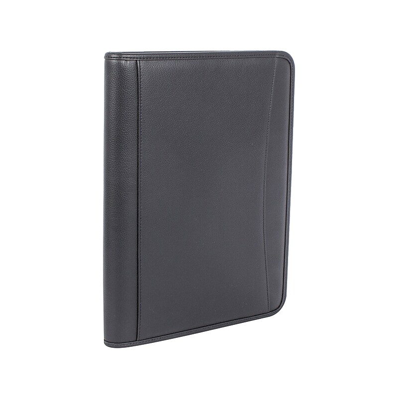 Bond Street Faux Leather Padfolio with Zipper Closure, Black (WRC1512BS-BLACK) image 1