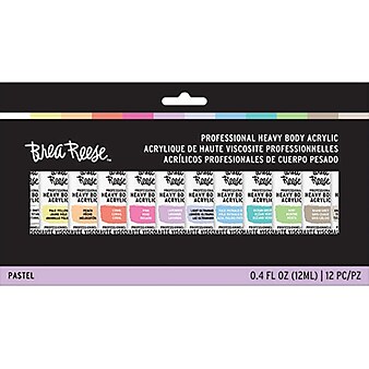 Brea Reese Non Washable Acrylic Paint, Assorted Colors, 0.4 Fl. Oz., 12/Pack (32056)