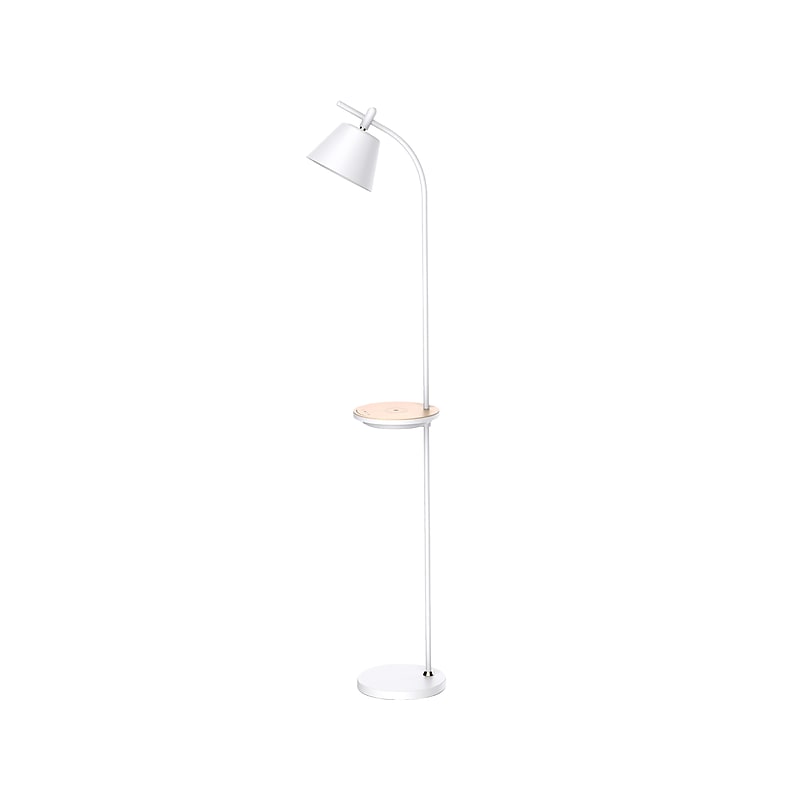 SHEFFIELD HOME Lawrence 65.7" Matte White Floor Lamp with Bell Shade (FLK1Q) image 1