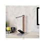 SHEFFIELD HOME Ella LED Desk Lamp, 15.2", Brushed Nickel/Brown Woodgrain (TL9997)~#|#~sp125760593_sc7