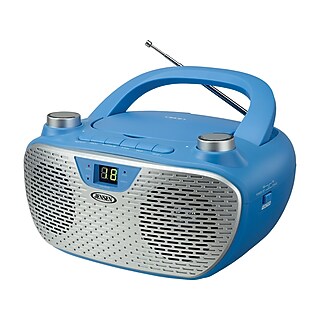 Jensen CD-575 CD Player with Radio, Black/Light Green | Staples