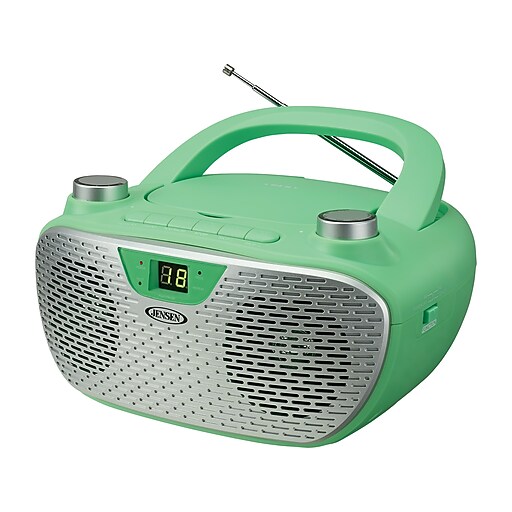 Jensen CD-485-GR CD/Radio Player, Green | Staples
