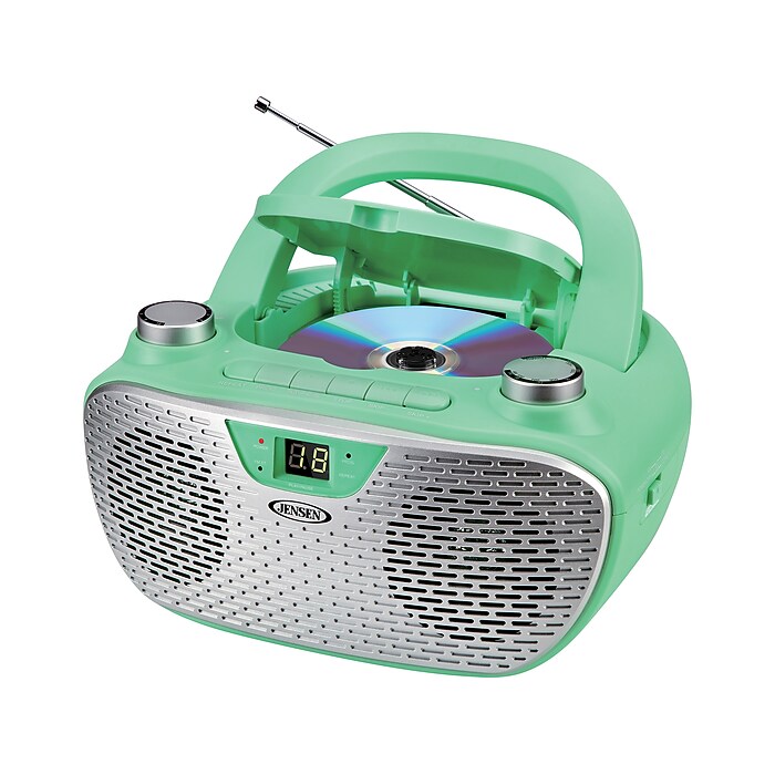 Jensen CD-485-GR CD/Radio Player, Green | Staples
