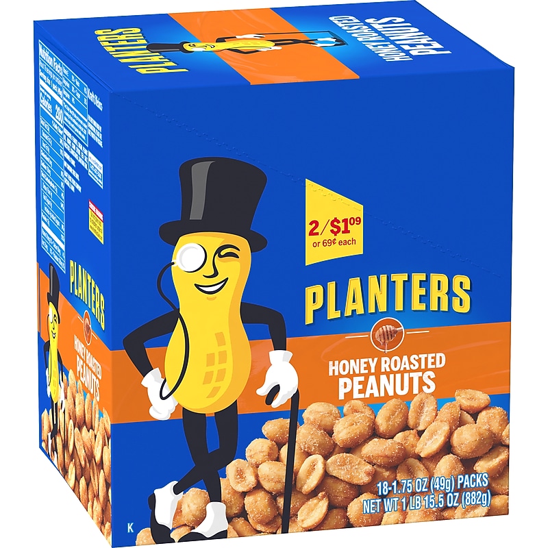 Planters Honey Roasted Peanuts, 15.5 oz., 18/Box (07566) image 1