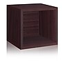 Way Basics 12.8"H x 13.4"W Eco Modular Stackable Storage Cube Modern Cubby Organizer, Espresso Wood Grain (BS285340320EO)~#|#~sp125991965_sc7