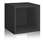 Way Basics 12.8"H x 13.4"W Eco Modular Stackable Storage Cube Modern Cubby Organizer, Black Wood Grain (BS285340320BK)~#|#~sp125992246_sc7