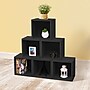 Way Basics 12.8"H x 13.4"W Eco Modular Stackable Storage Cube Modern Cubby Organizer, Black Wood Grain (BS285340320BK)~#|#~sp125992376_sc7