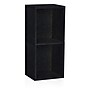 Way Basics 30.2"H 2 Shelf Narrow Bookcase Modern Eco Storage Shelf, Black Wood Grain (BS285340770BK)~#|#~sp125992703_sc7