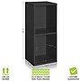 Way Basics 30.2"H 2 Shelf Narrow Bookcase Modern Eco Storage Shelf, Black Wood Grain (BS285340770BK)~#|#~sp125993383_sc7