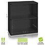 Way Basics 24.7"H Webster 2-Shelf Bookcase Organizer and Modern Eco Storage Shelf Unit, Black Wood Grain (WB-2SHELF-BK)~#|#~sp125994916_sc7