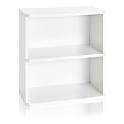 Way Basics 24.7"H Webster 2-Shelf Bookcase Organizer and Modern Eco Storage Shelf Unit, White (WB-2SHELF-WE)
