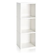 Way Basics 36.8"H Wynwood 3-Cube Narrow Bookcase Organizer and Modern Eco Storage Shelf Unit, White (WB-3CUBE-WE)