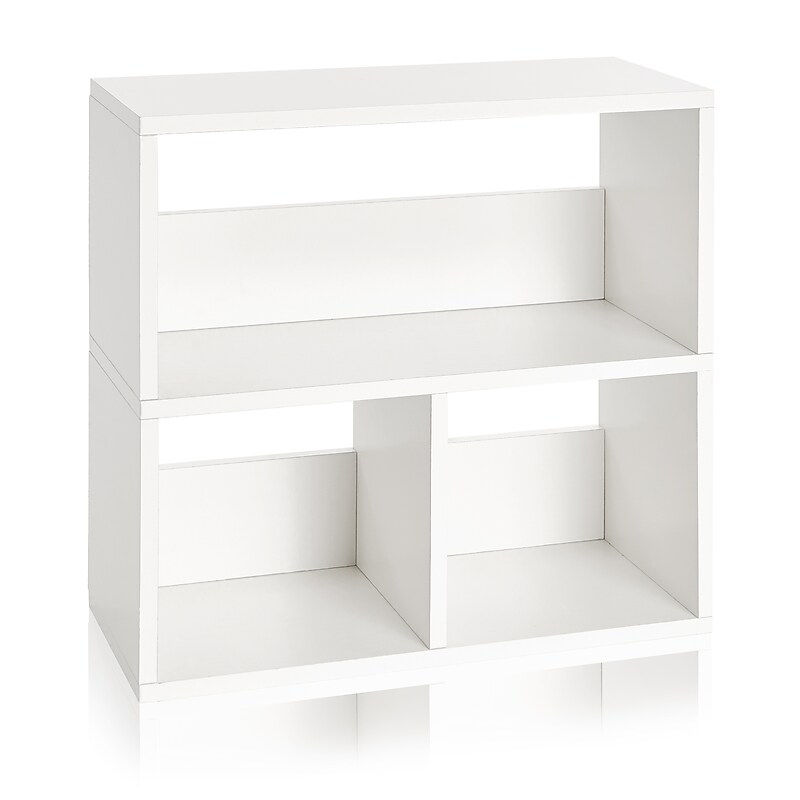 Way Basics 24.8"H Collins Cubby Bookcase, Organizer and Modern Eco Storage Shelf, White (WB-2SHELF-3-WE) image 1