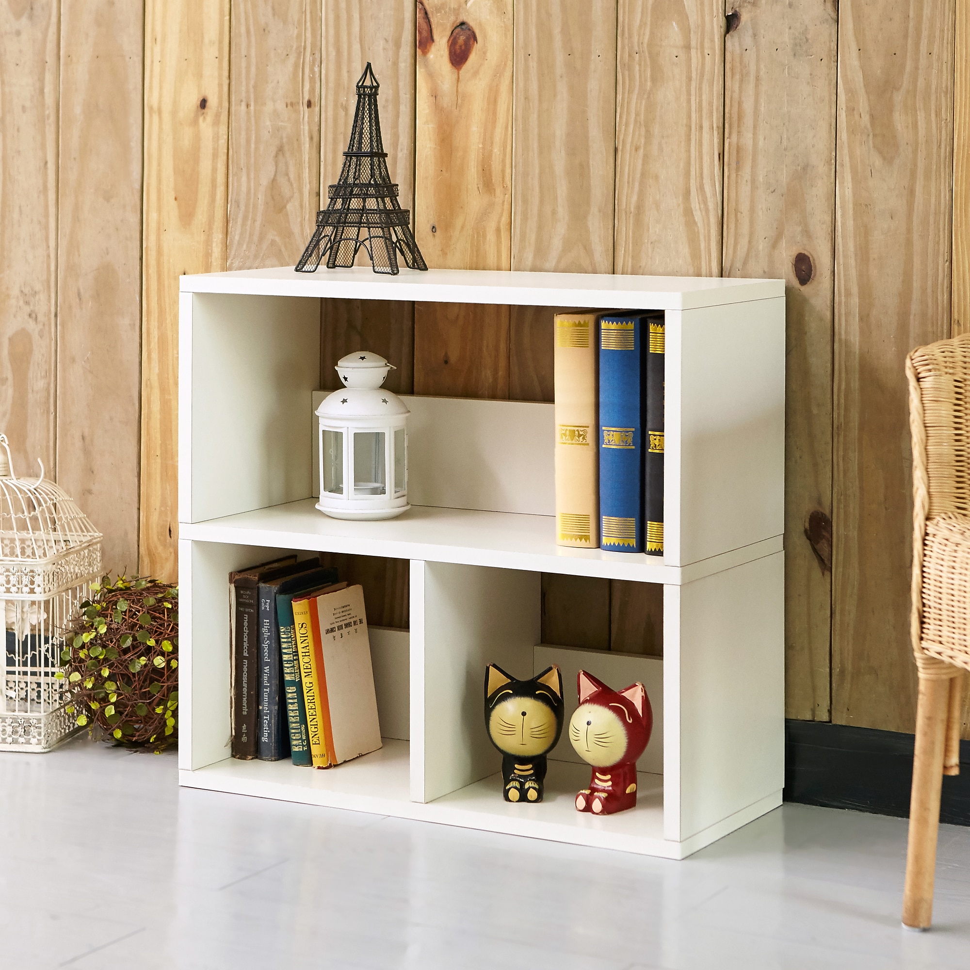 Way Basics 24.8″H Collins Cubby Bookcase, Organizer and Modern Eco Storage Shelf, White (WB-2SHELF-3-WE) Sansujyuku sansujyuku.com