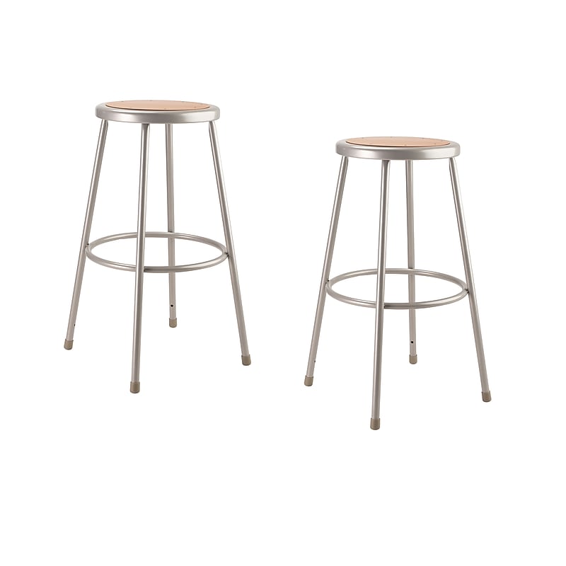 NPS 6200 Series Armless Steel Industrial/Shop Stool, Gray , 2/Pack (6230/2) image 1
