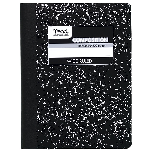 Mead 1Subject Composition Notebooks, 9.75" x 7.5", Wide Ruled, 100