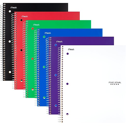 Five Star 1 Subject Notebook 8 5 X 11 College Ruled 100 Sheets Assorted Colors 06206 08076 Staples