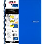 Five Star 1-Subject Notebook, 8.5" x 11", College Ruled, 100 Sheets, Assorted Colors (06206/08076)