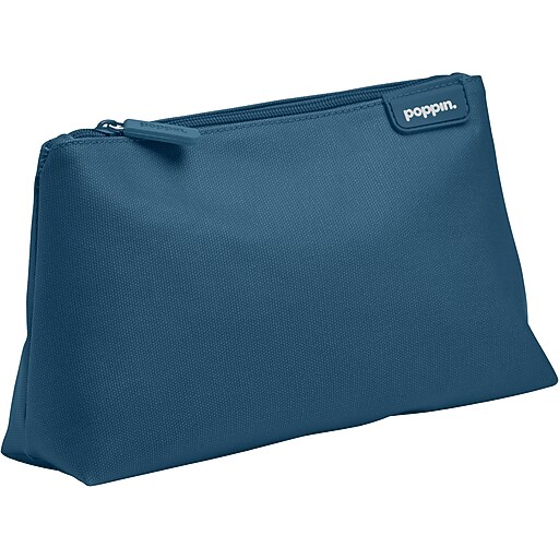 Poppin Zipper Canvas Pouch, Blue (108265) Staples