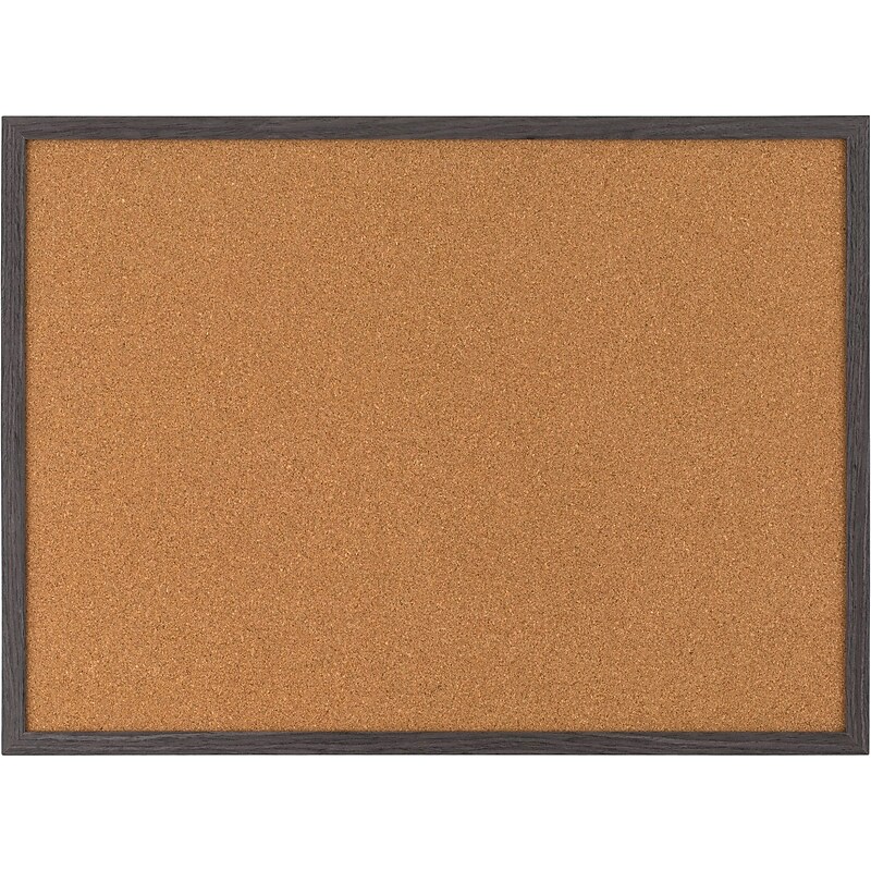 Quartet Cork Bulletin Board, Gray Frame, 2' x 1.5' (Q192317W00-STPR) image 1