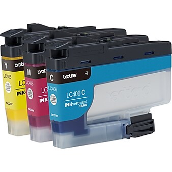 Brother LC4063PKS Cyan/Magenta/Yellow Standard Yield Ink Cartridges, 3/Pack