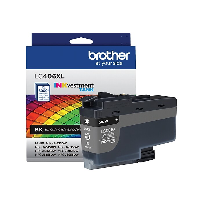 Brother LC406XL Black High Yield Ink Cartridge, Prints Up to 6,000