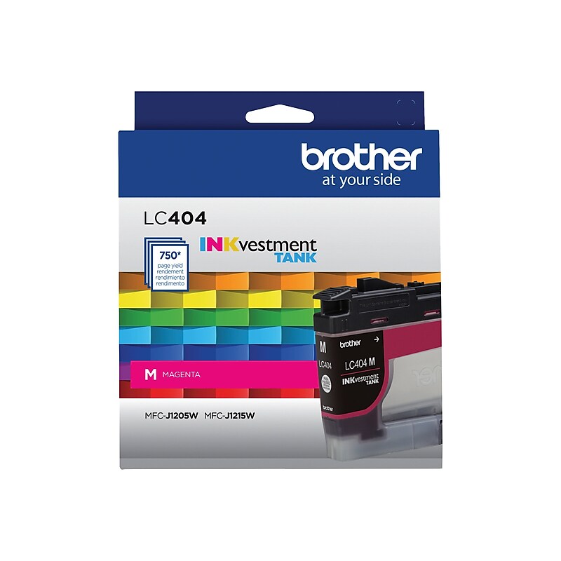 Brother LC404 Magenta Standard Yield Ink Cartridge, Prints Up to 750 Pages (LC404MS) image 1